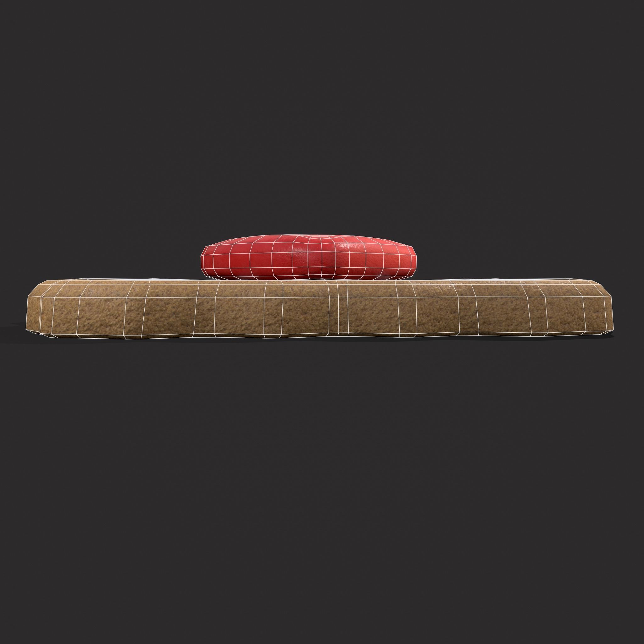 Layered Valentines Waved Square Heart Cookie Low-poly 3D model_16