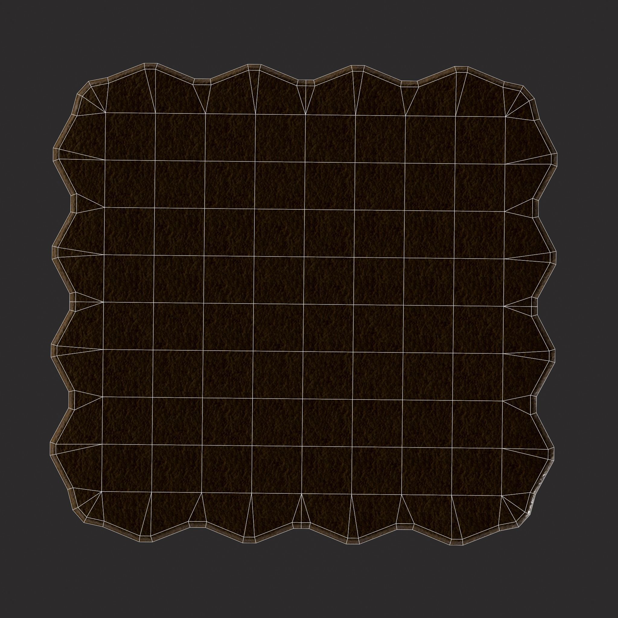 Layered Valentines Waved Square Heart Cookie Low-poly 3D model_8