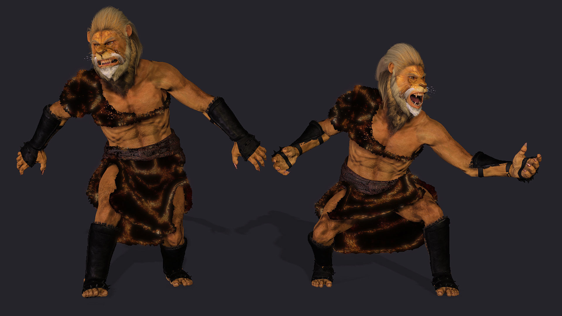 Lion Man High quality 3D character full Rigged and Animated 3D model_4