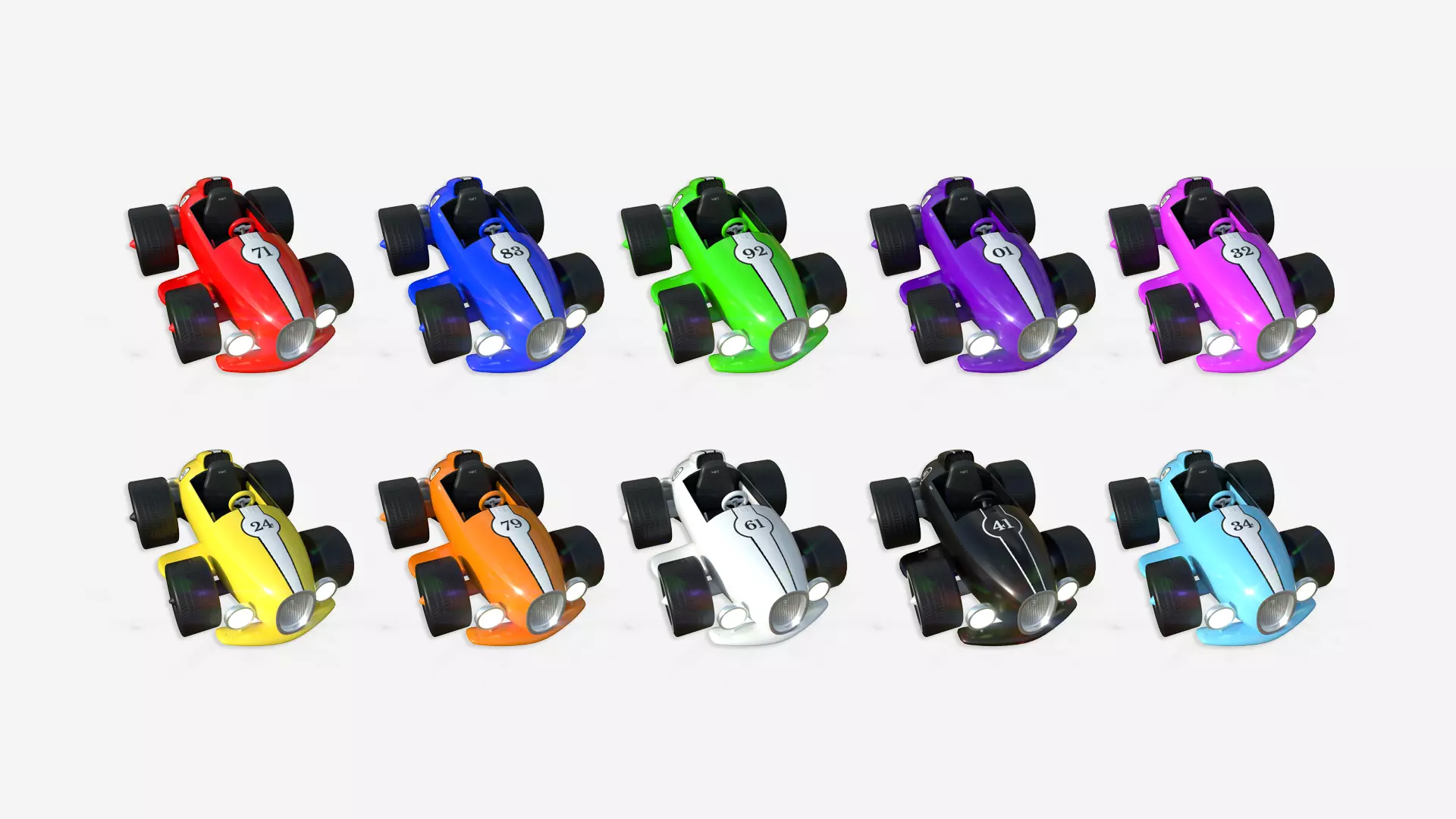 10 Cartoon Karts B Collection - Vehicle Racing Design _0