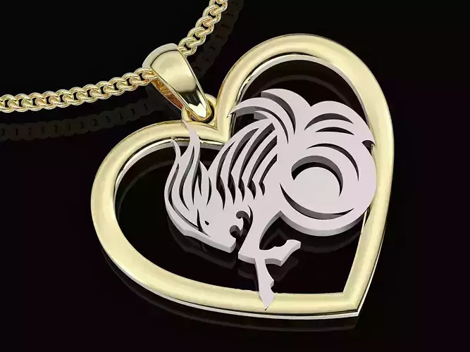 capricorn zodiac pendant silver gold printable jewelry 3D model