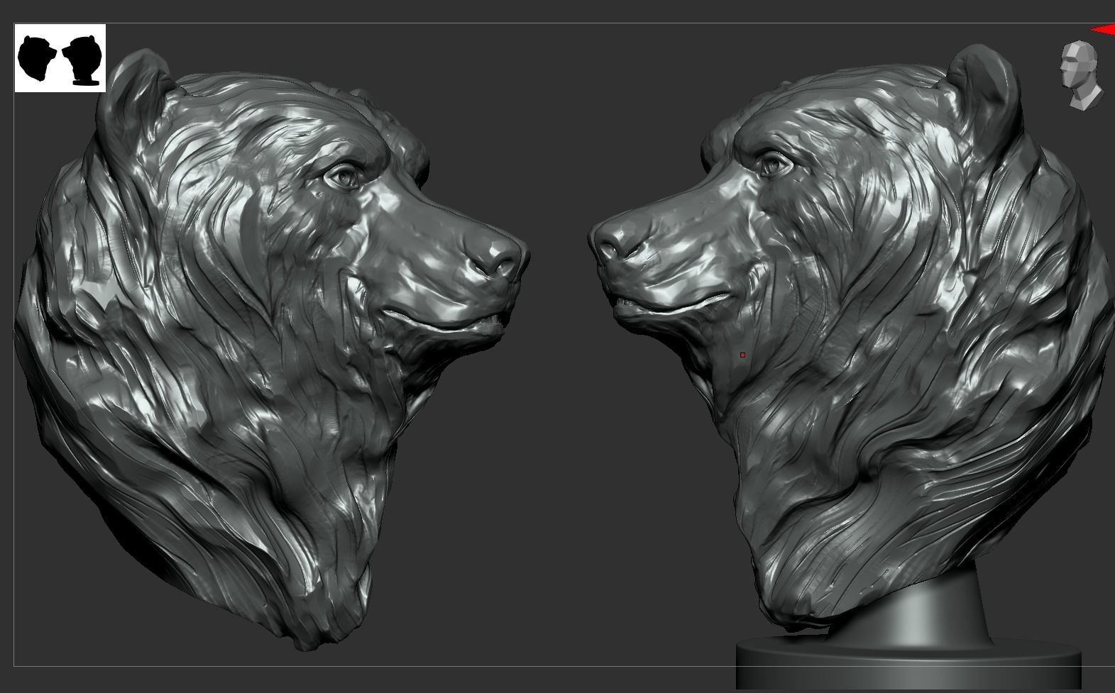 Bear Bust  3D print model_8