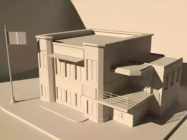 low poly school building