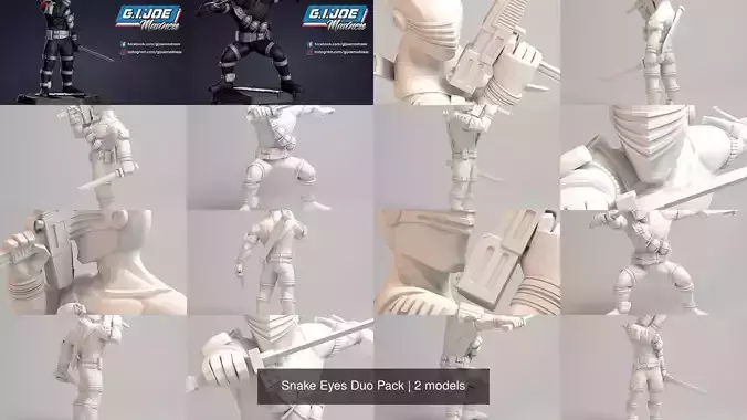 Snake Eyes Duo Pack 3D Model Collection