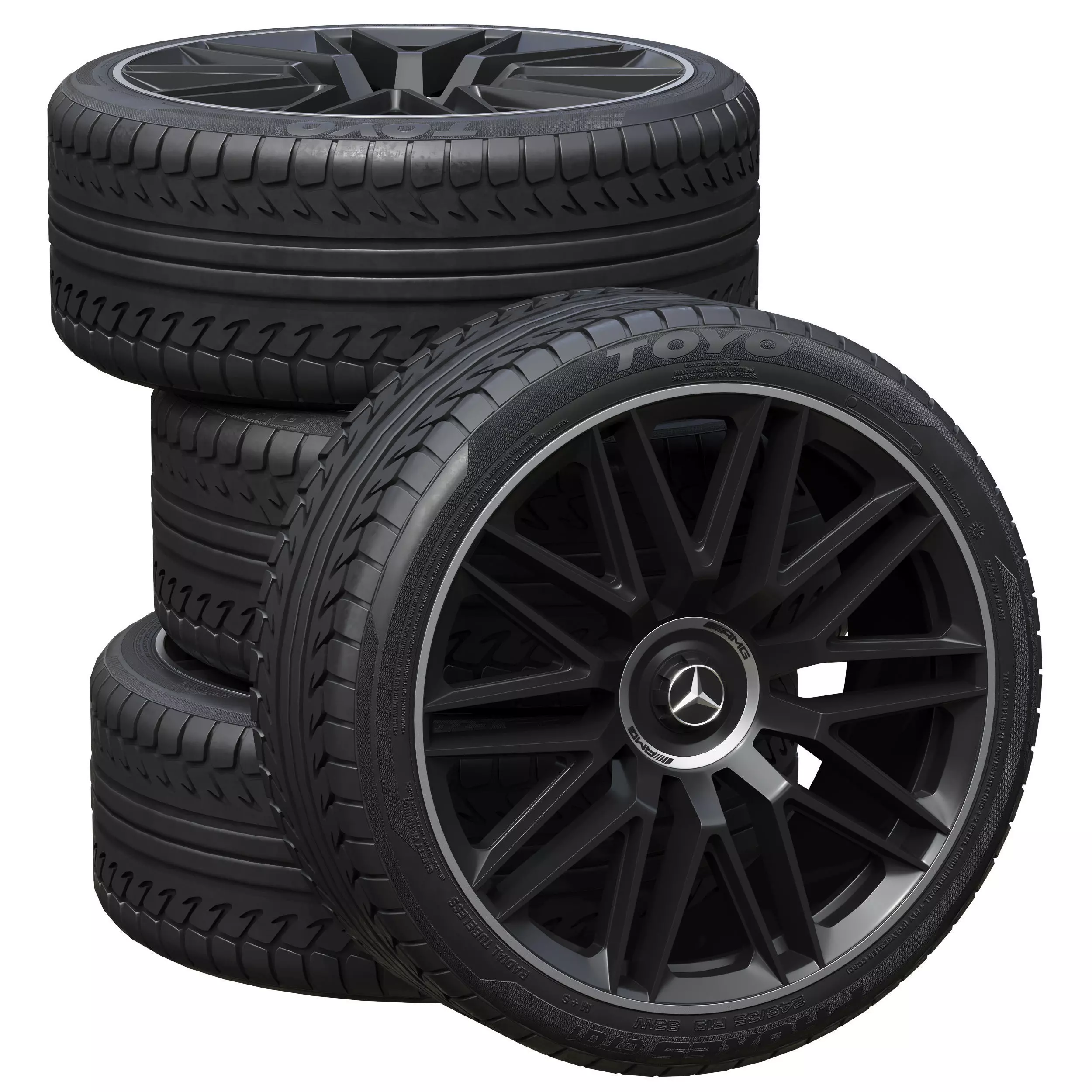Mercedes wheels 3D model_0