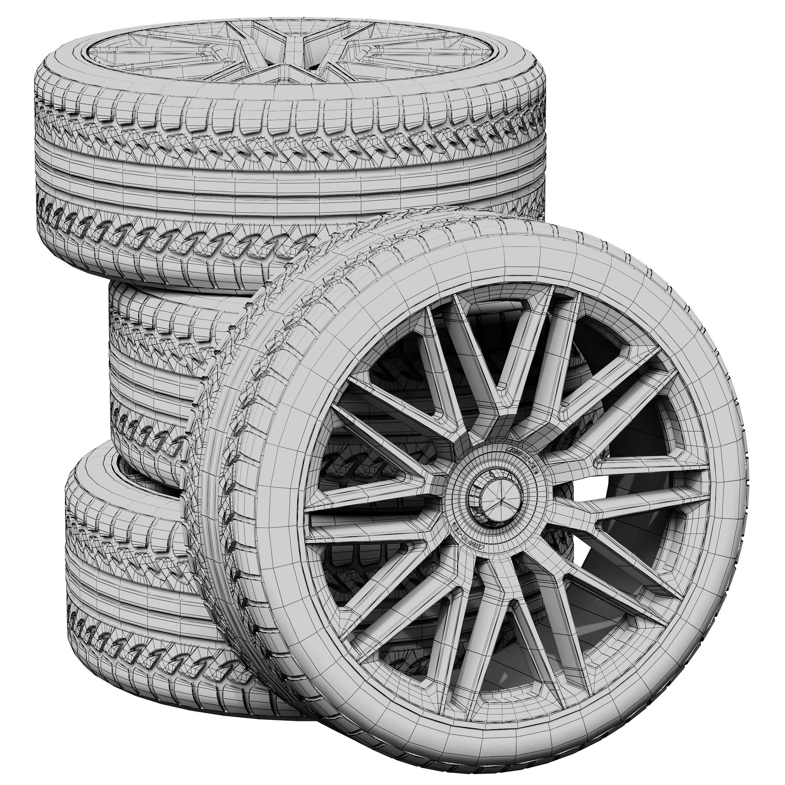 Mercedes wheels 3D model_4
