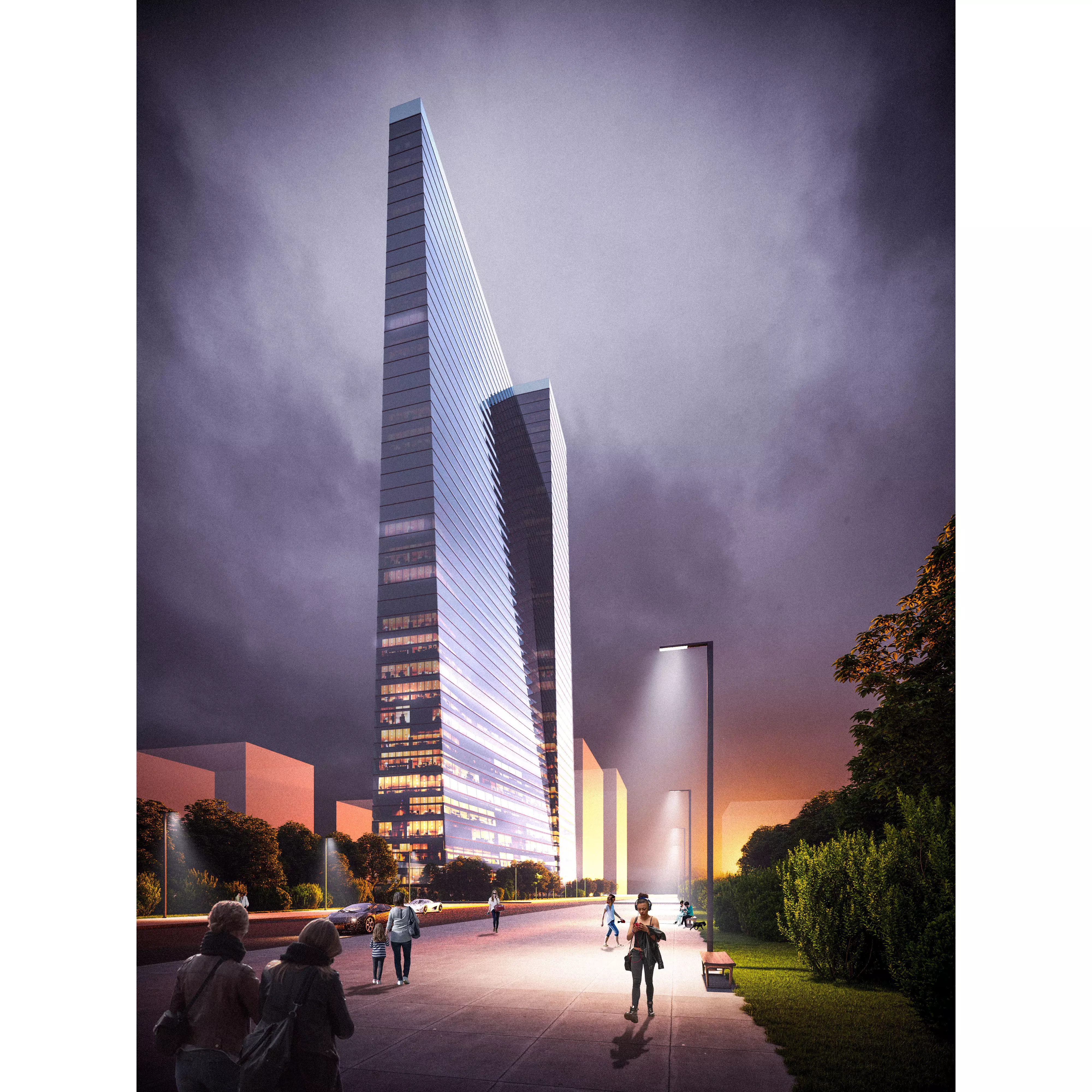 Exterior night scene 3D model