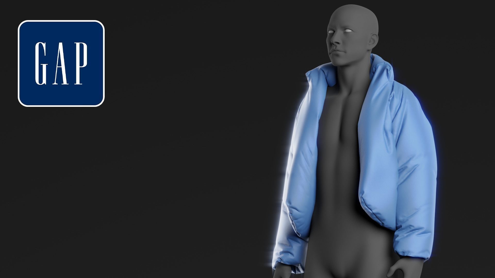 KANYE WEST YEEZY x GAP ROUND JACKET BLUE  3D model_1