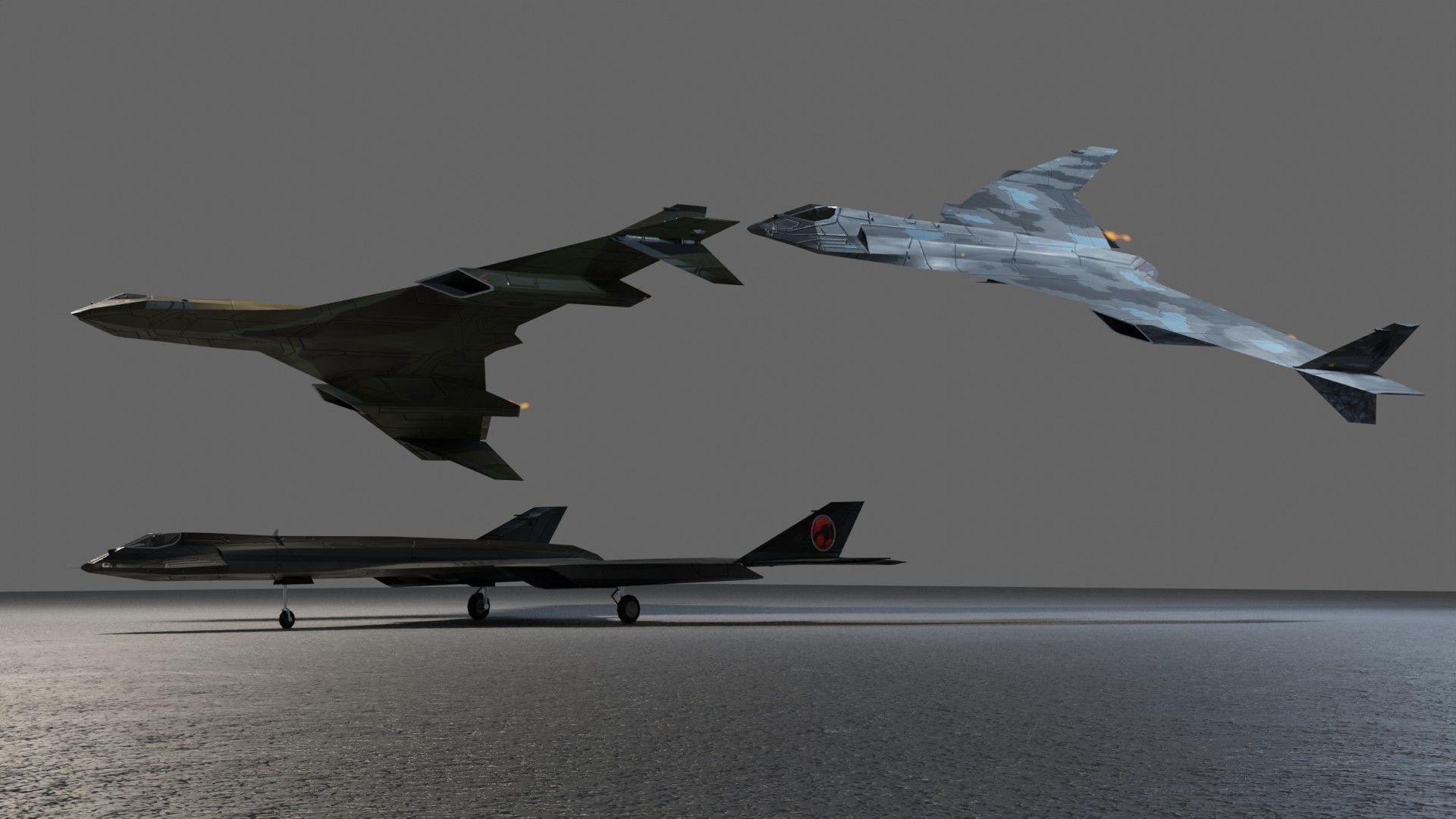 Panavia Thunder generic concept bomber Low-poly 3D model_3