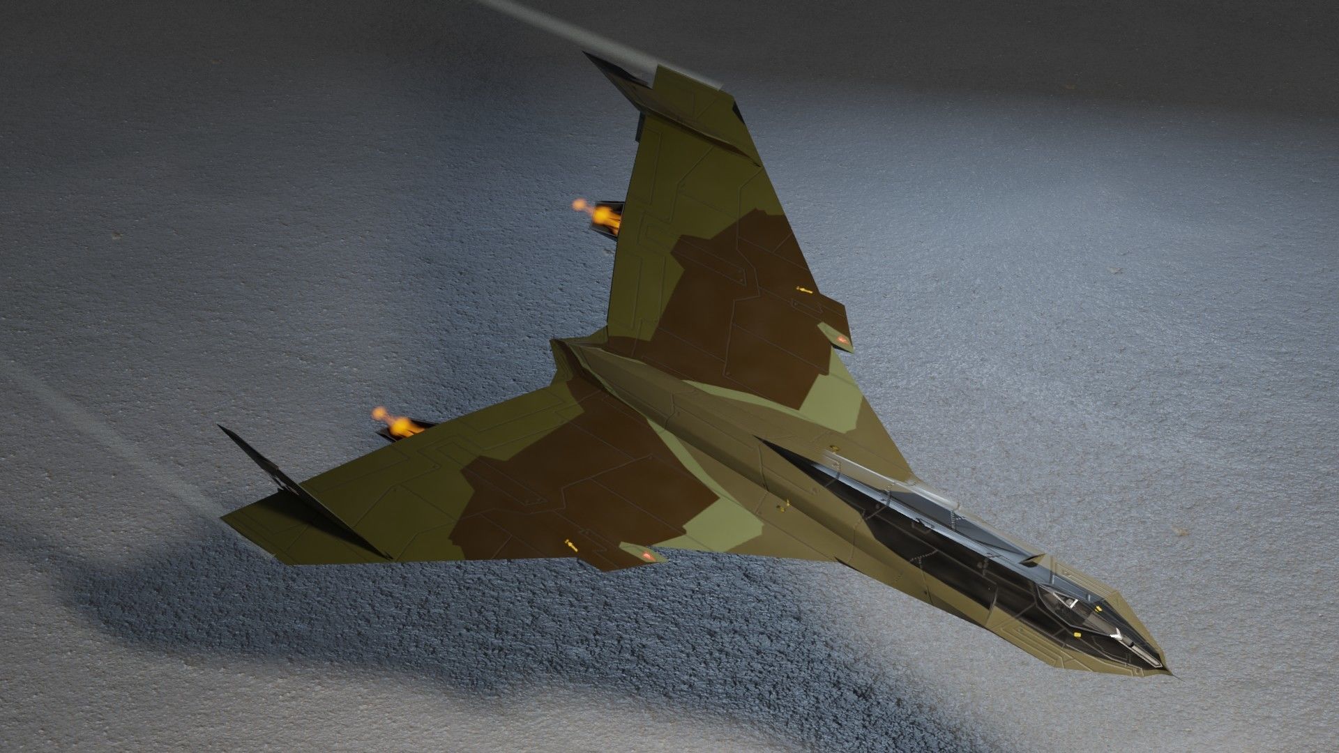 Panavia Thunder generic concept bomber Low-poly 3D model_13