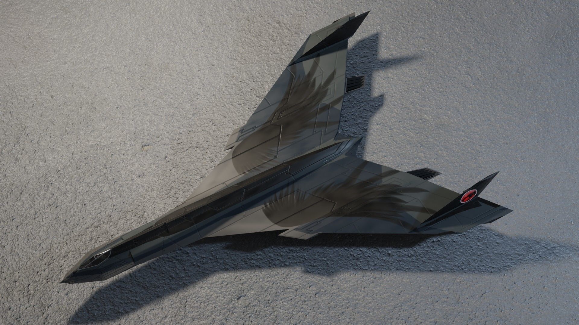 Panavia Thunder generic concept bomber Low-poly 3D model_7