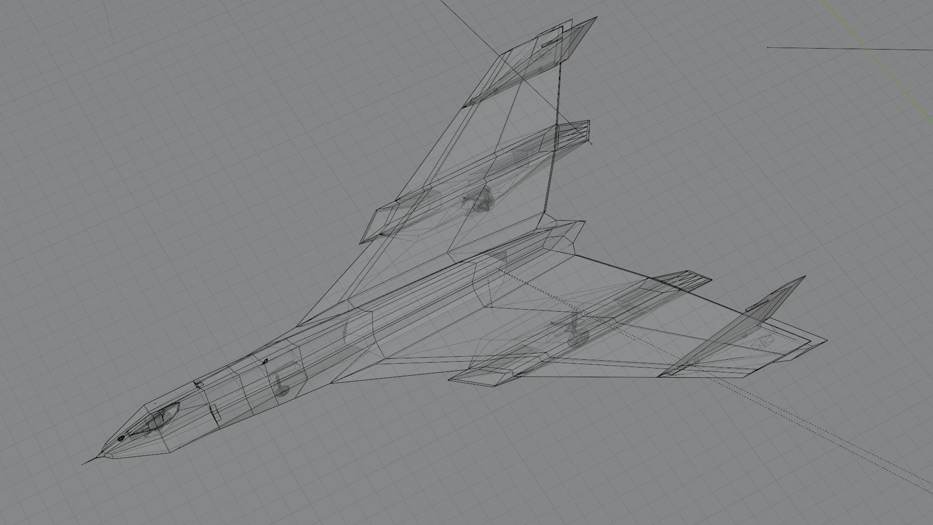 Panavia Thunder generic concept bomber Low-poly 3D model_8