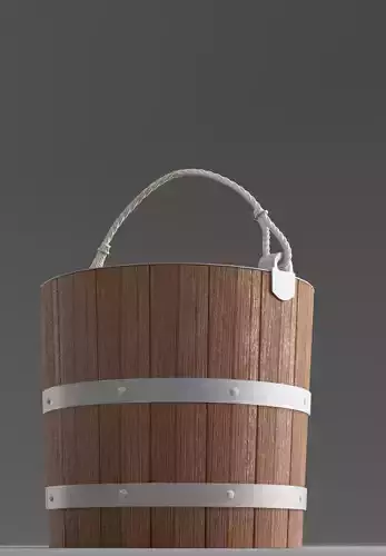 Bucket wooden with handles