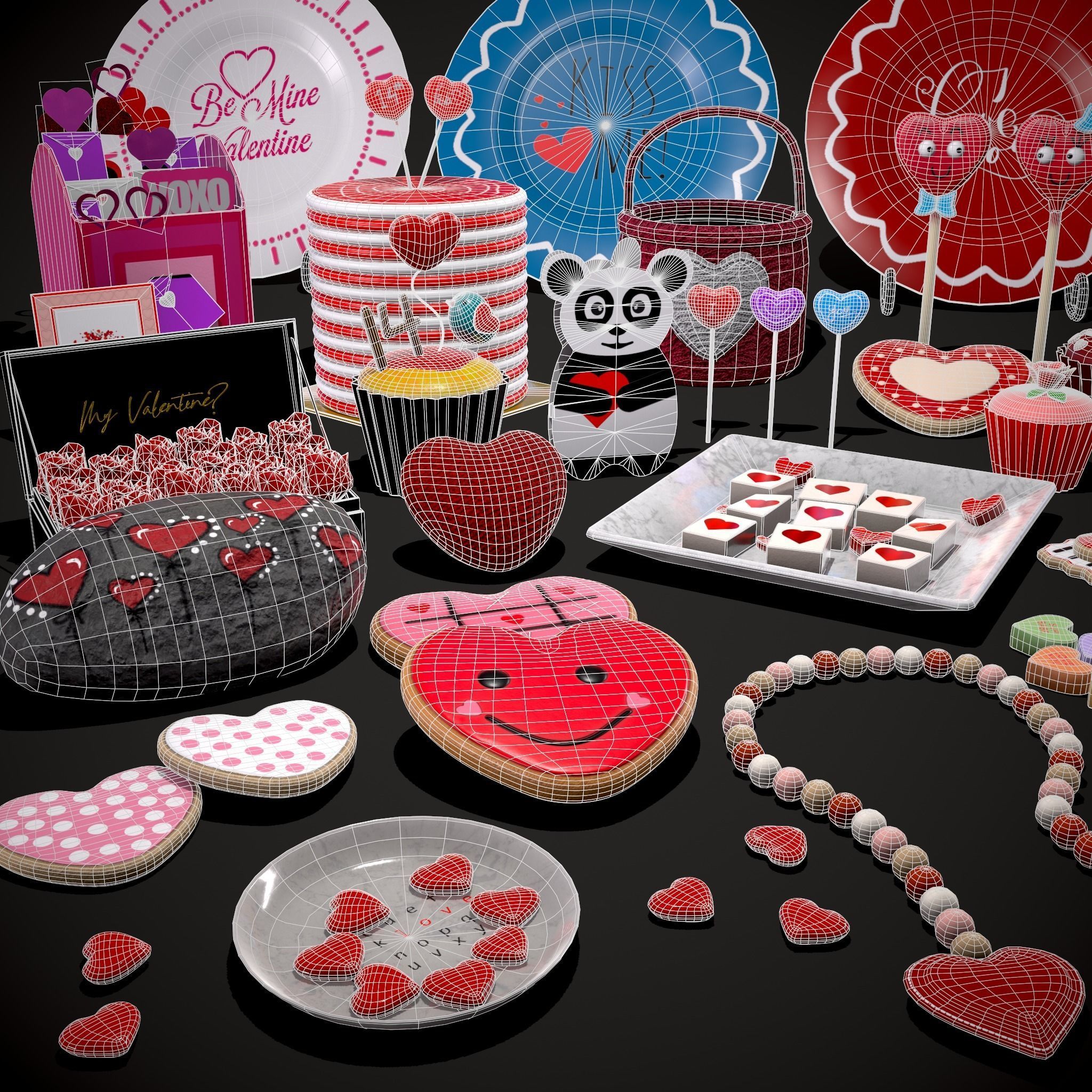 Valentines Full Romantic Pack 3D Model Collection_9