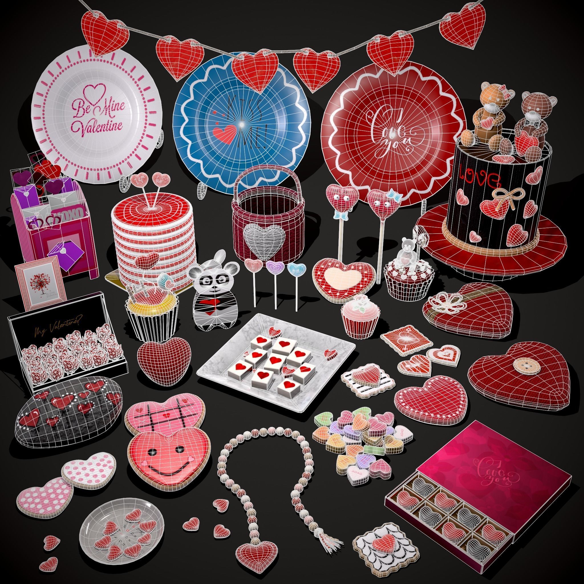 Valentines Full Romantic Pack 3D Model Collection_23