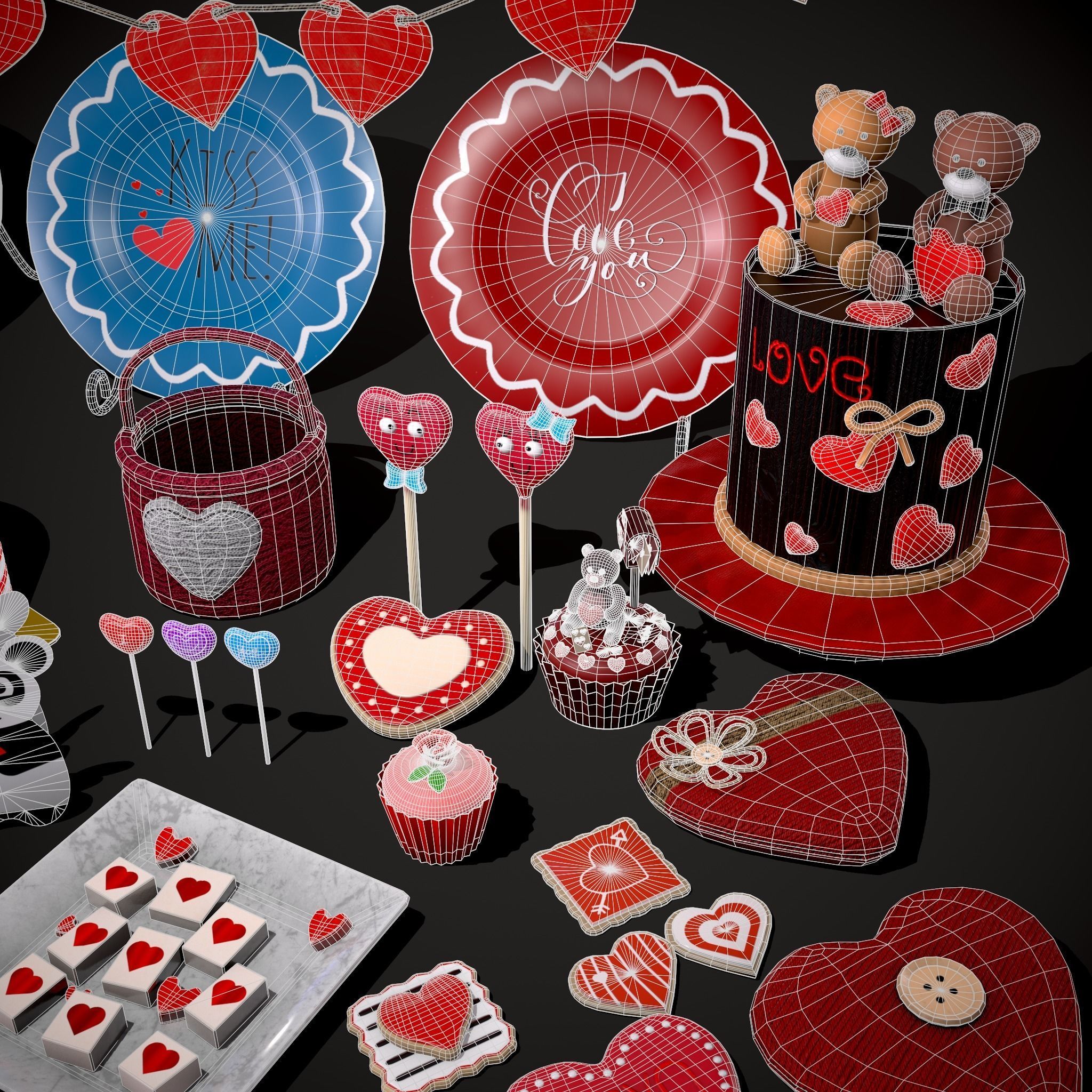 Valentines Full Romantic Pack 3D Model Collection_6