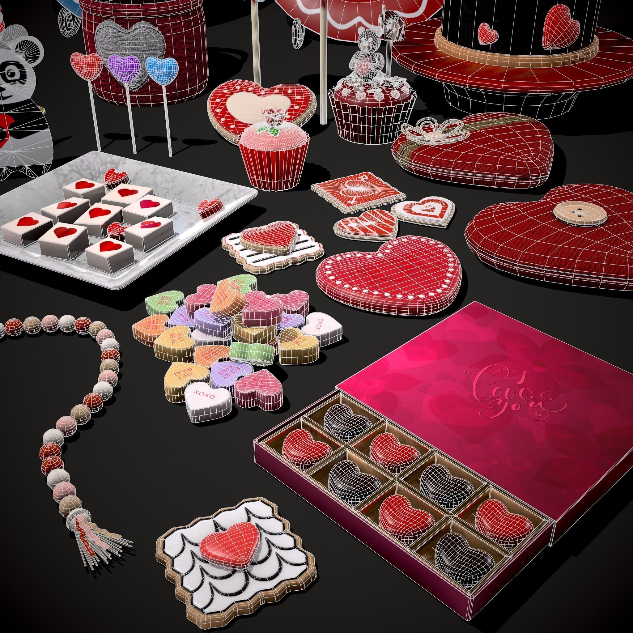 Valentines Full Romantic Pack 3D Model Collection_4