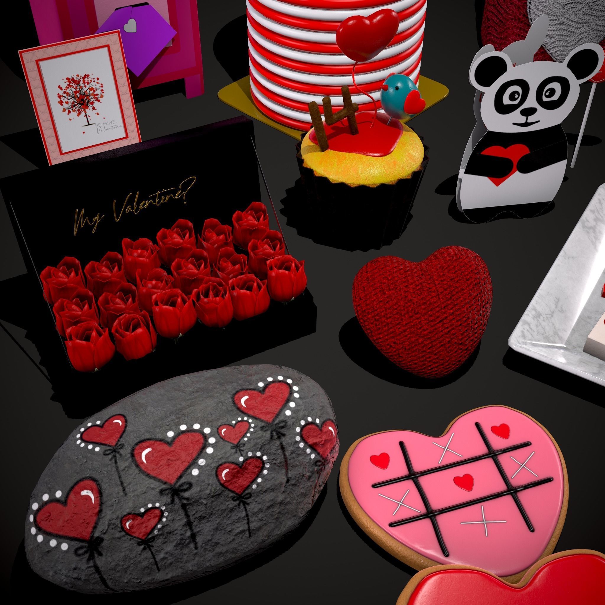 Valentines Full Romantic Pack 3D Model Collection_14
