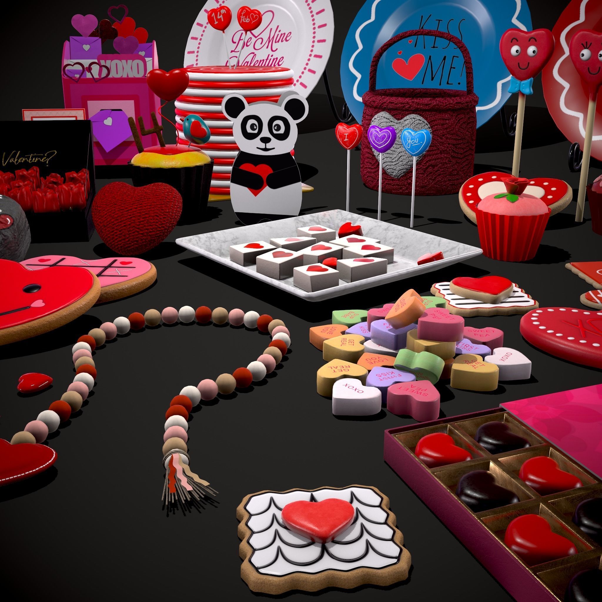Valentines Full Romantic Pack 3D Model Collection_10