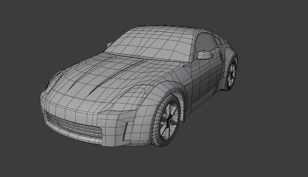 Nissan 350z Low-poly 3D model_4