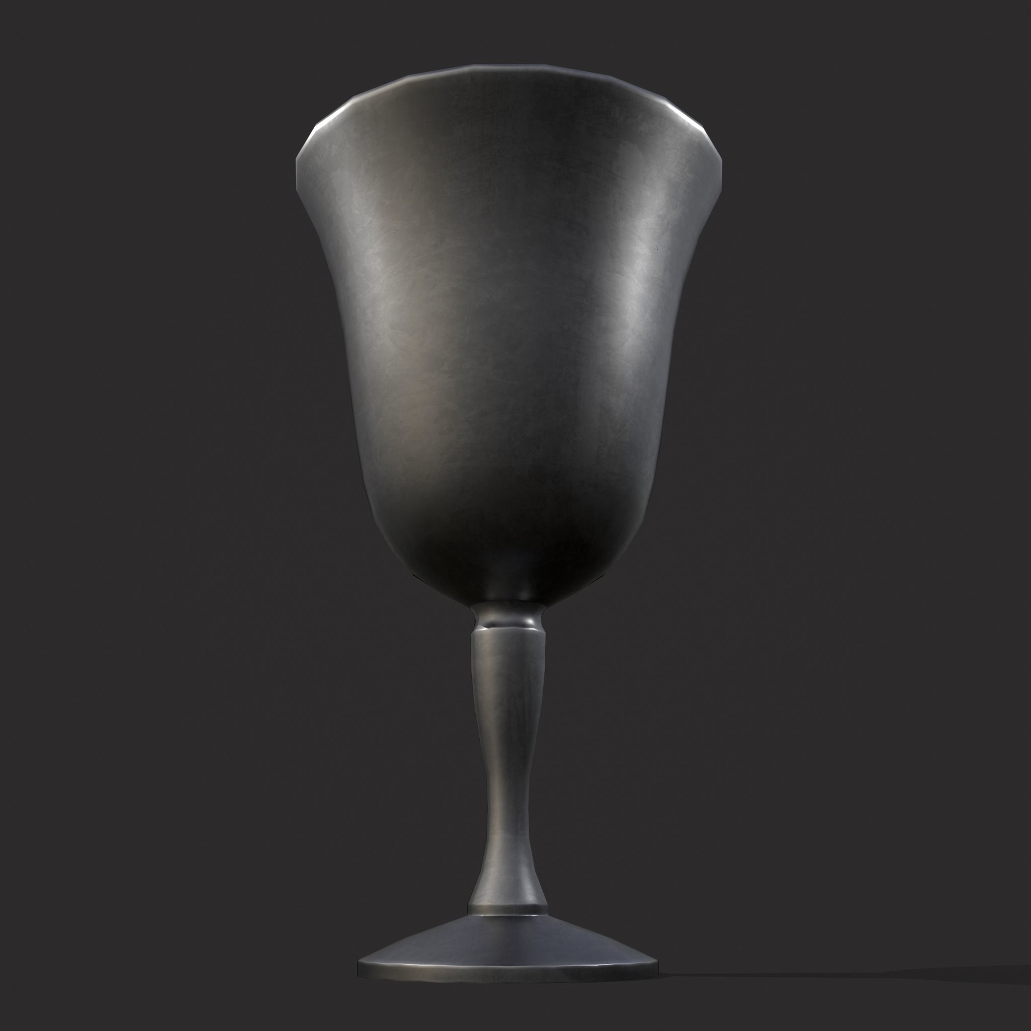 Fluted Pewter Cup Low-poly 3D model_5