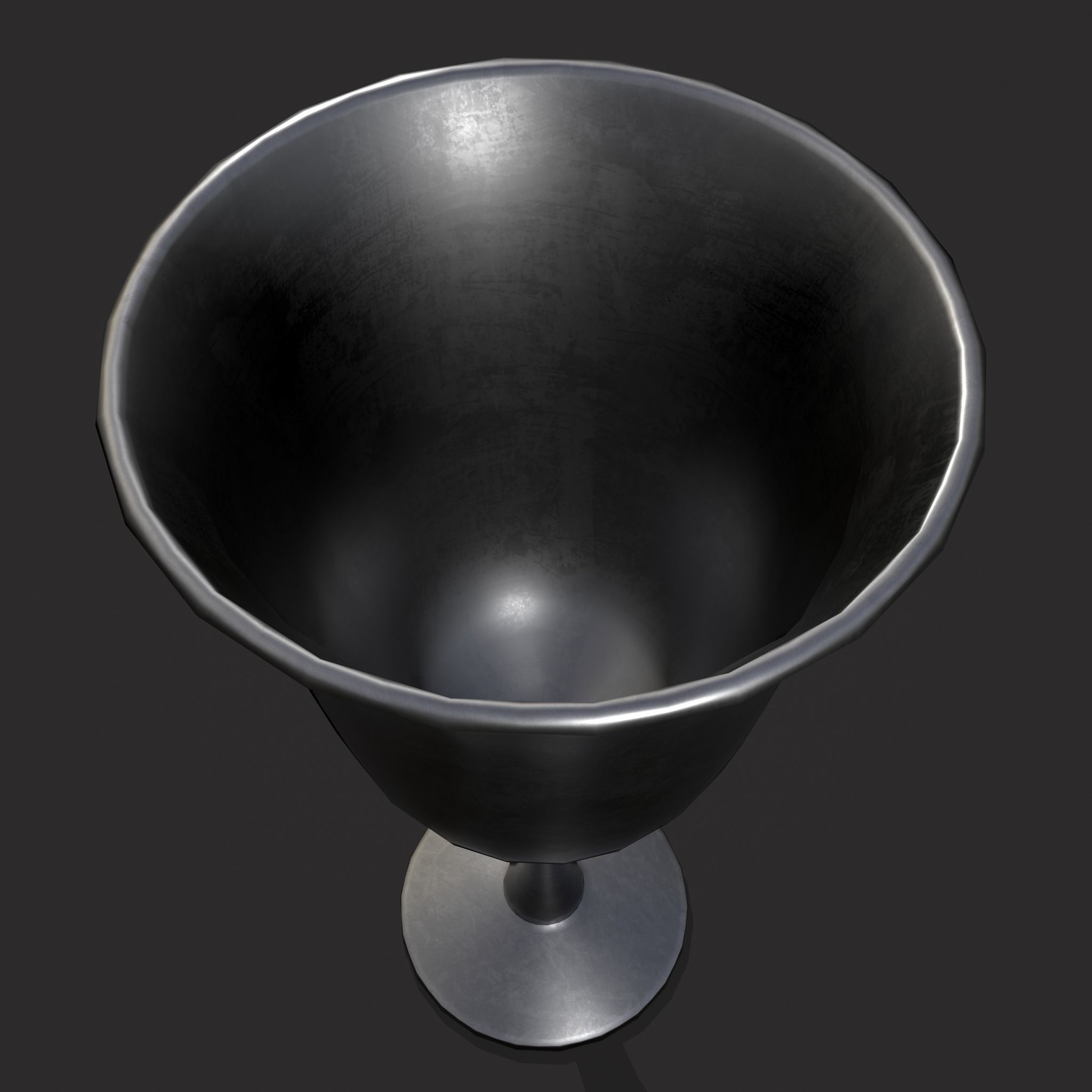 Fluted Pewter Cup Low-poly 3D model_3
