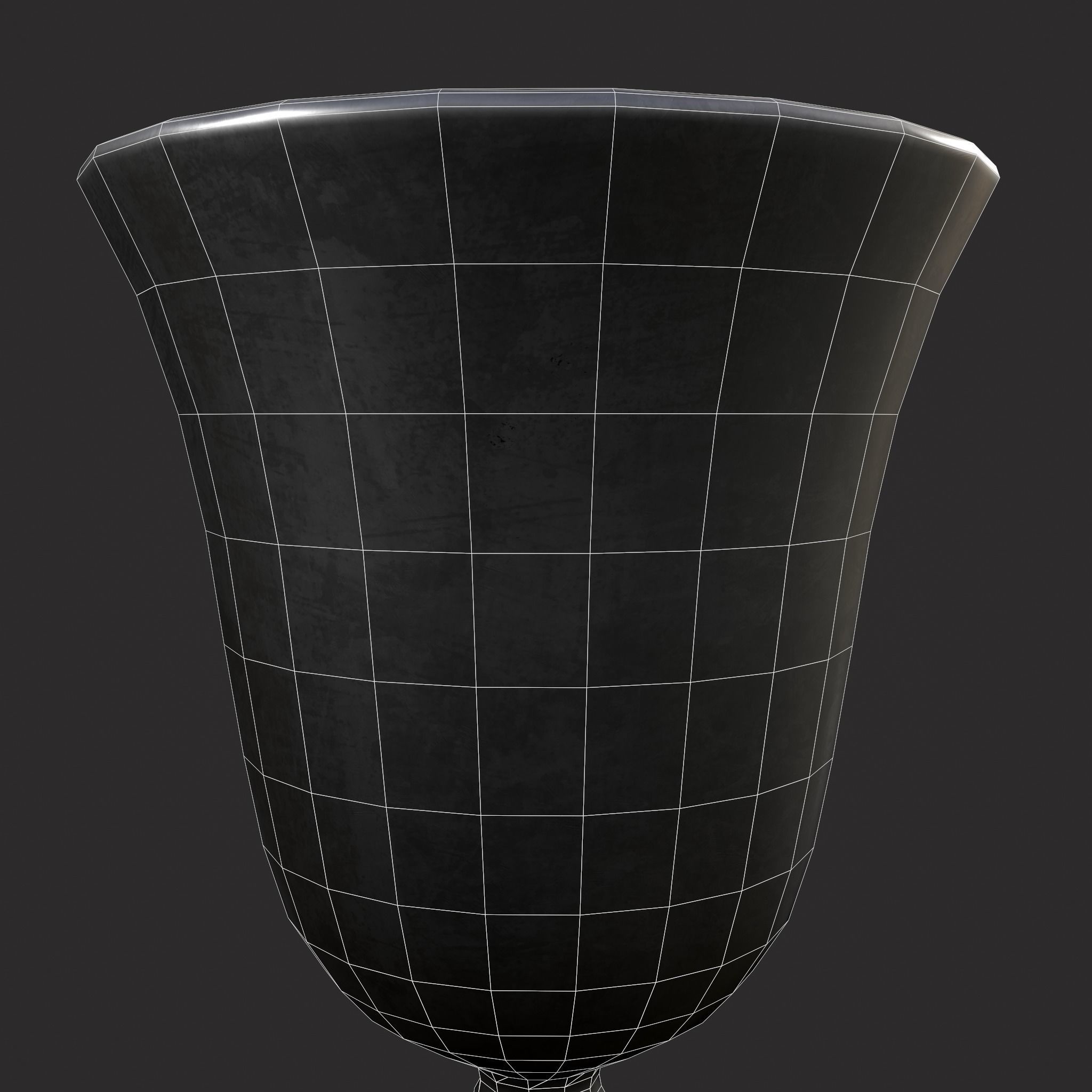 Fluted Pewter Cup Low-poly 3D model_14