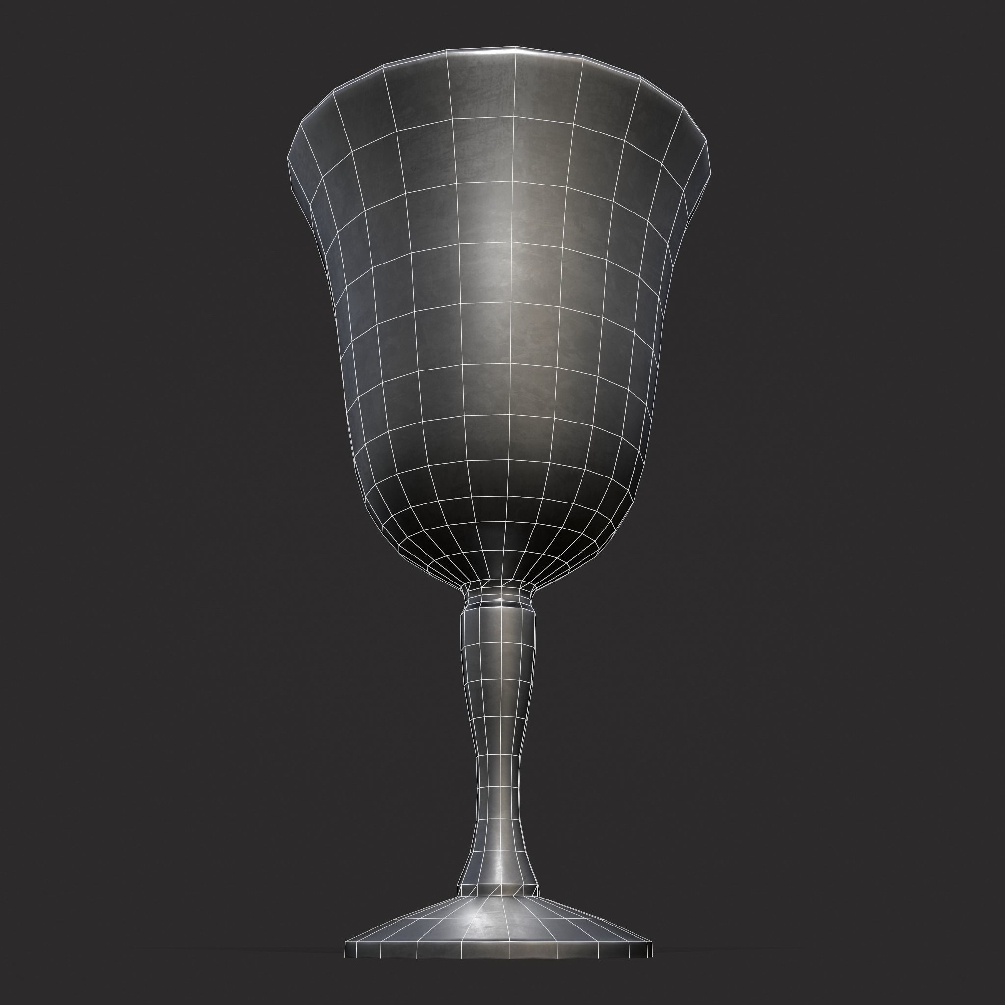 Fluted Pewter Cup Low-poly 3D model_18