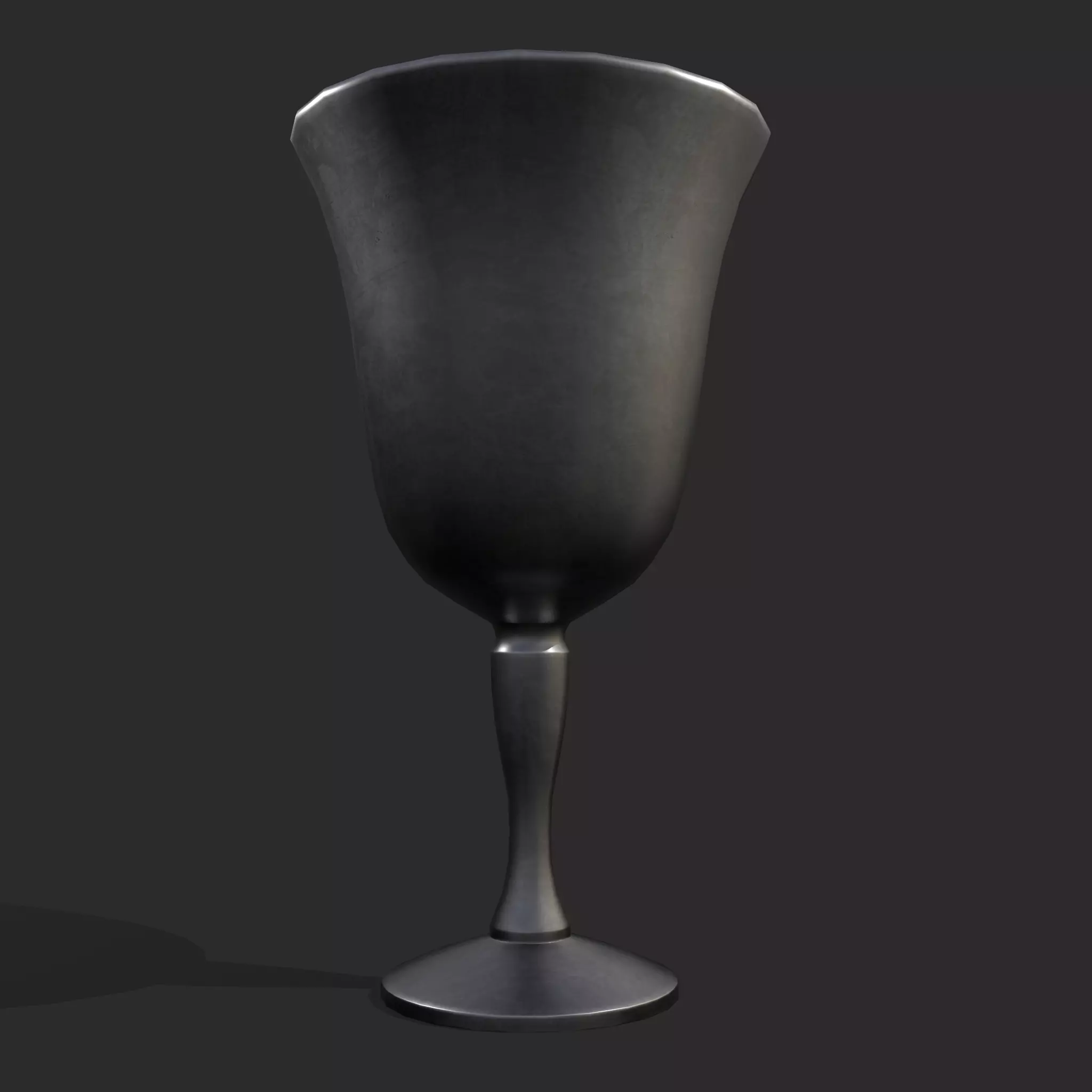 Fluted Pewter Cup Low-poly 3D model_0