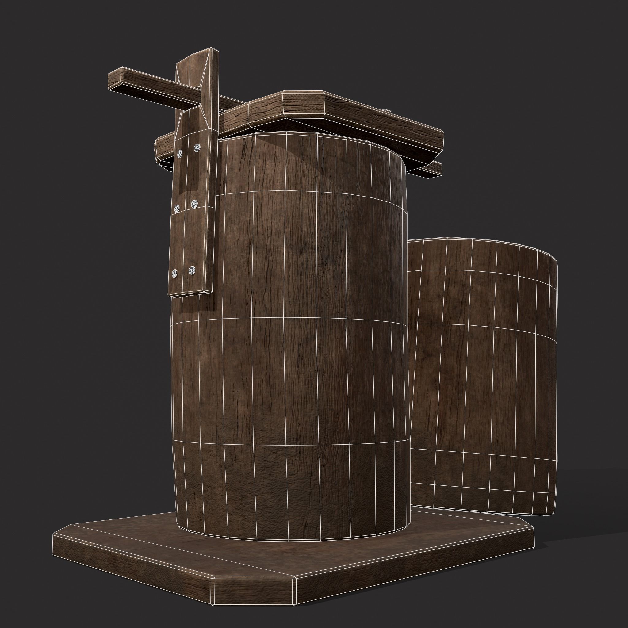 Bee Keeping Container Low-poly 3D model_2