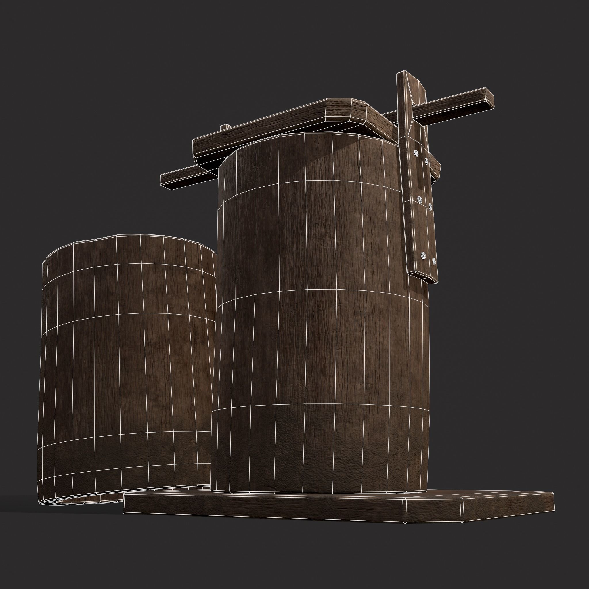 Bee Keeping Container Low-poly 3D model_20