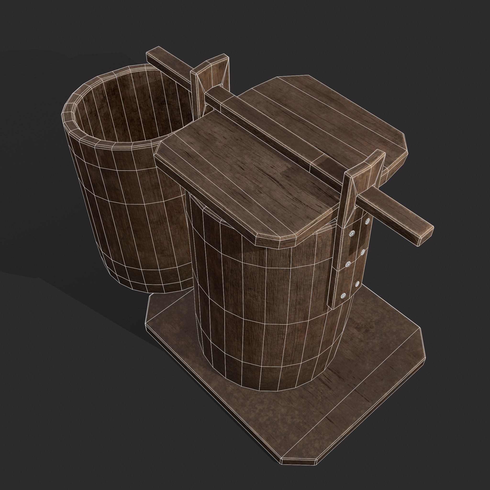 Bee Keeping Container Low-poly 3D model_4