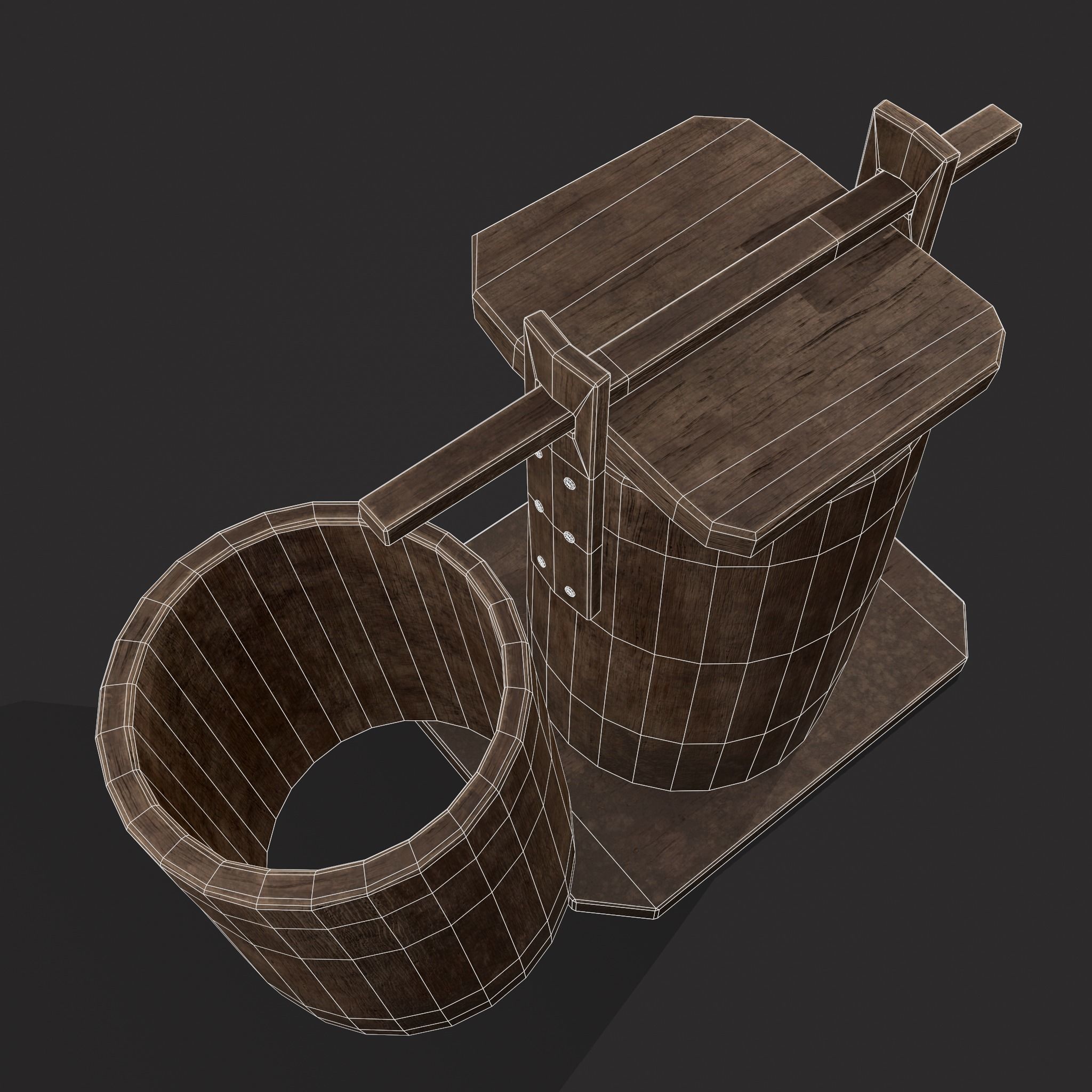 Bee Keeping Container Low-poly 3D model_6