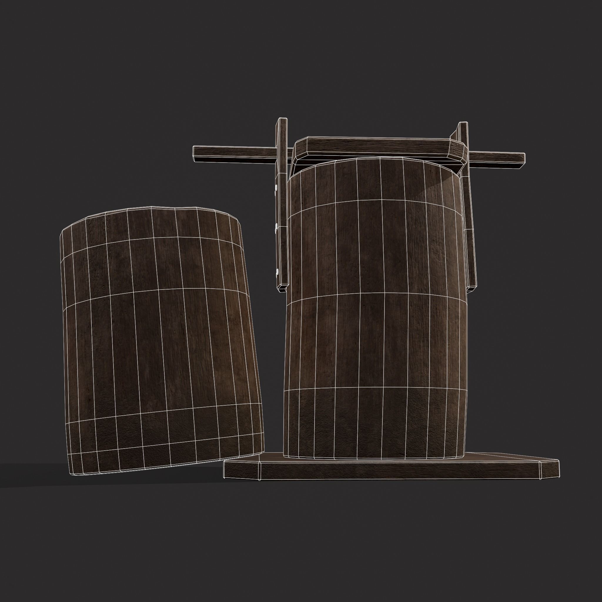 Bee Keeping Container Low-poly 3D model_14