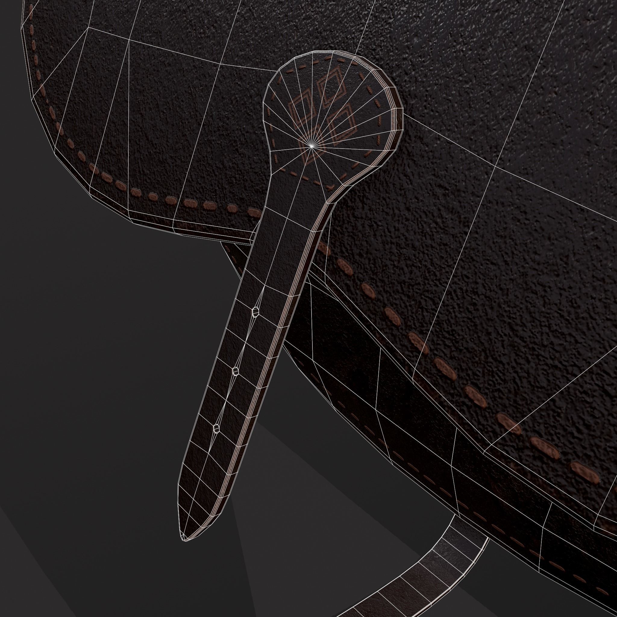 Leather Hip Bag Low-poly 3D model_10