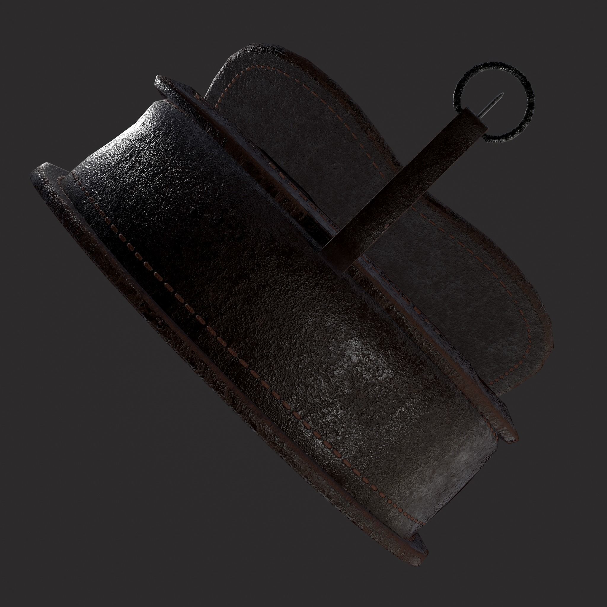 Leather Hip Bag Low-poly 3D model_11