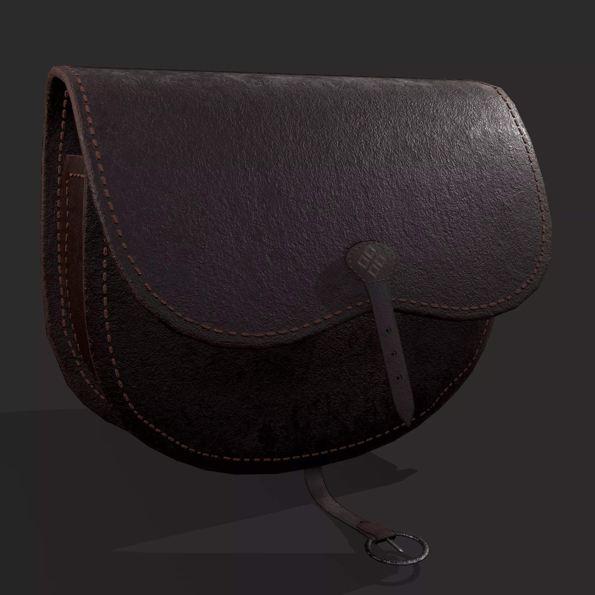 Leather Hip Bag Low-poly 3D model_0