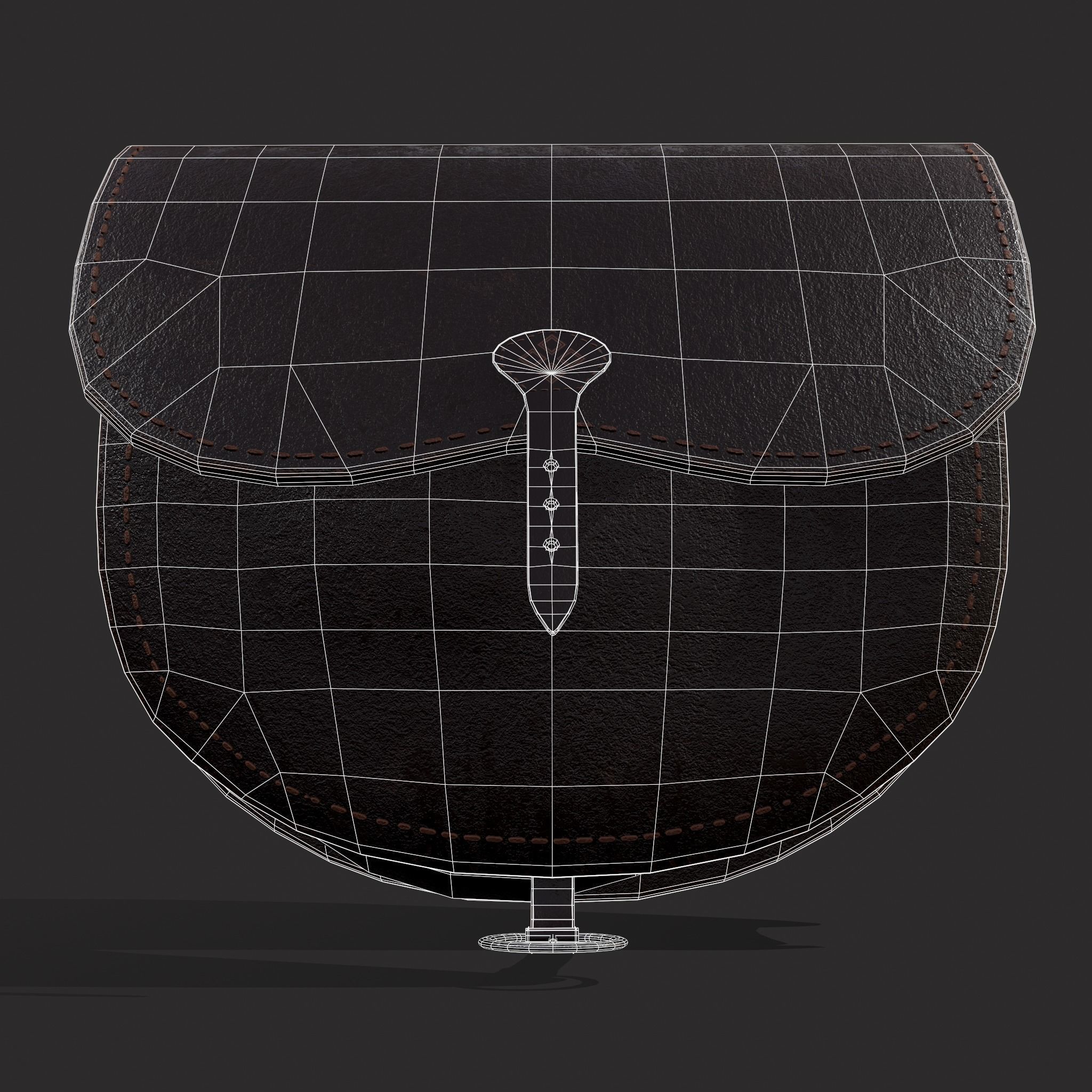 Leather Hip Bag Low-poly 3D model_8