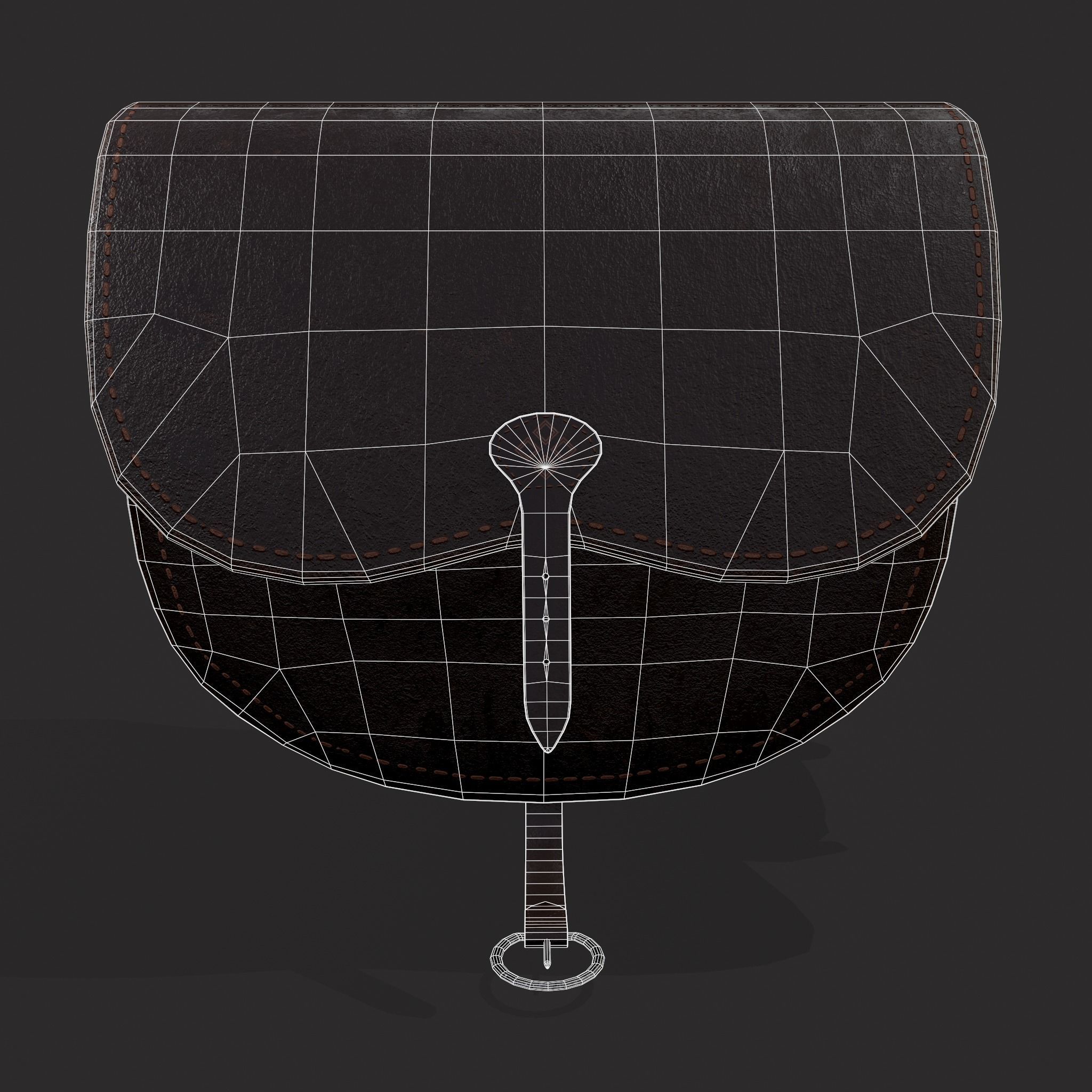 Leather Hip Bag Low-poly 3D model_22