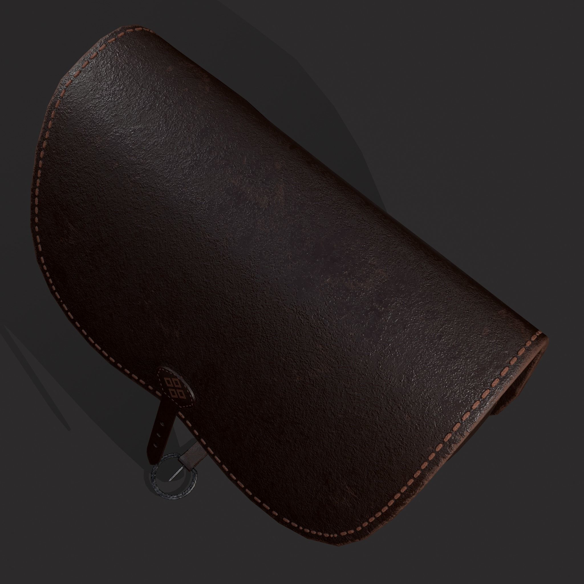 Leather Hip Bag Low-poly 3D model_5