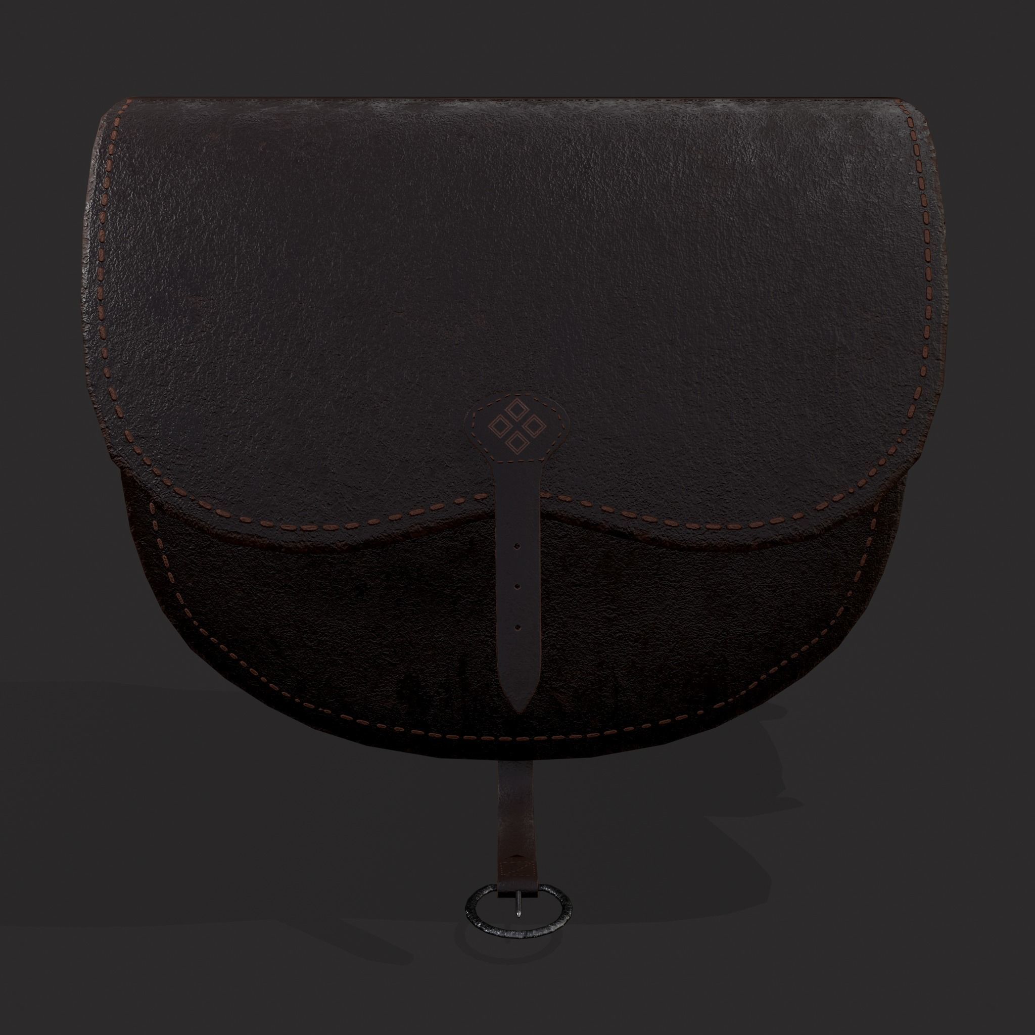 Leather Hip Bag Low-poly 3D model_21