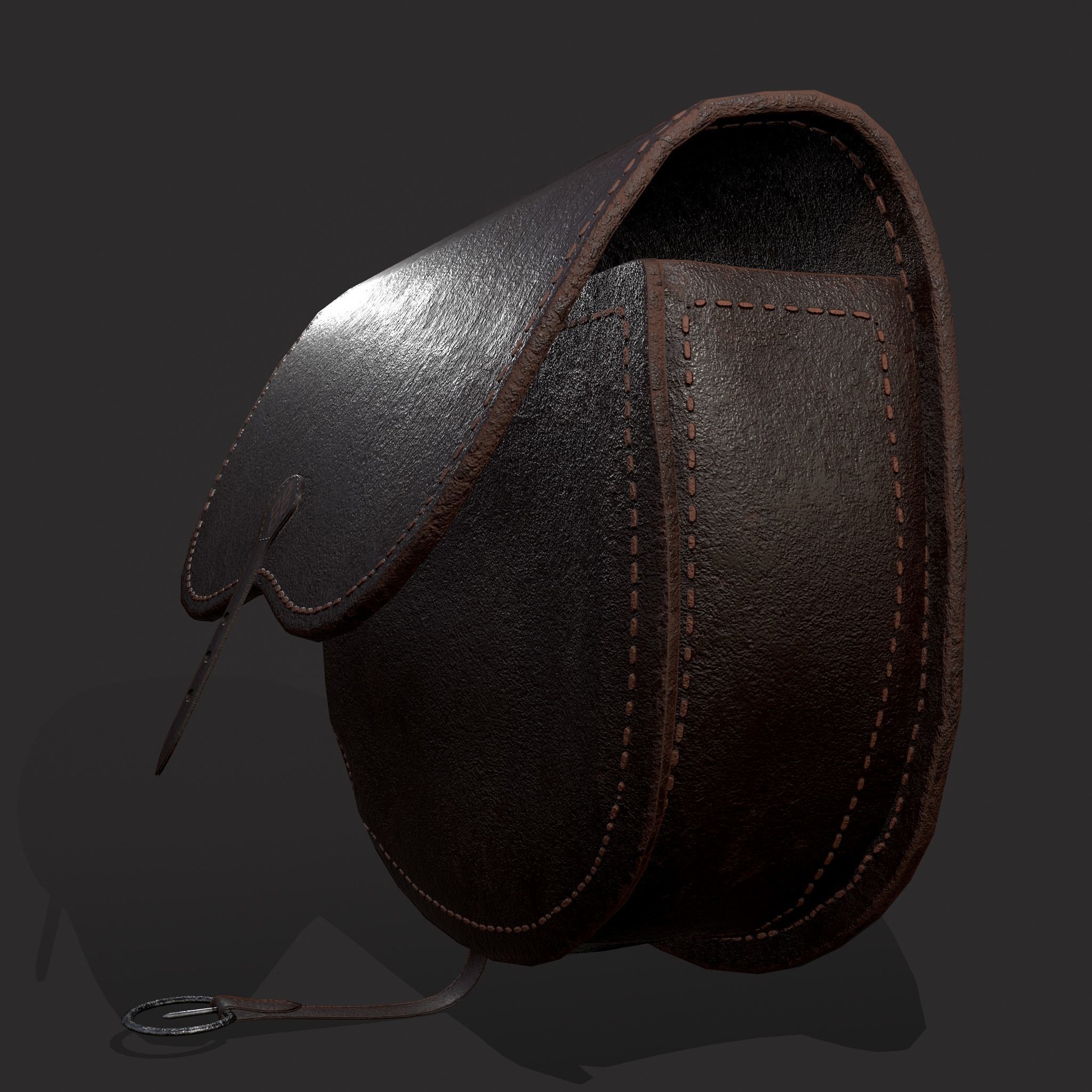 Leather Hip Bag Low-poly 3D model_3