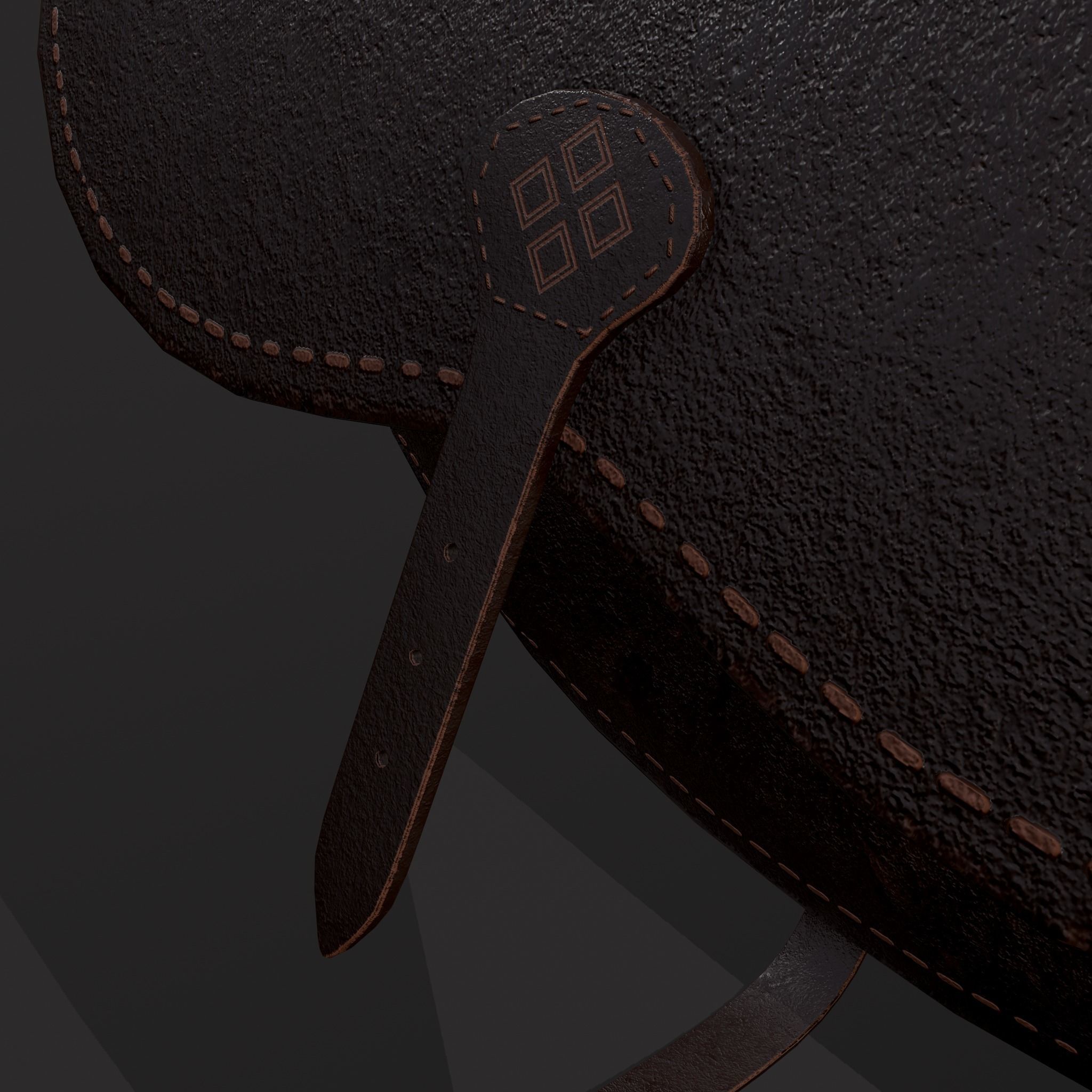 Leather Hip Bag Low-poly 3D model_9
