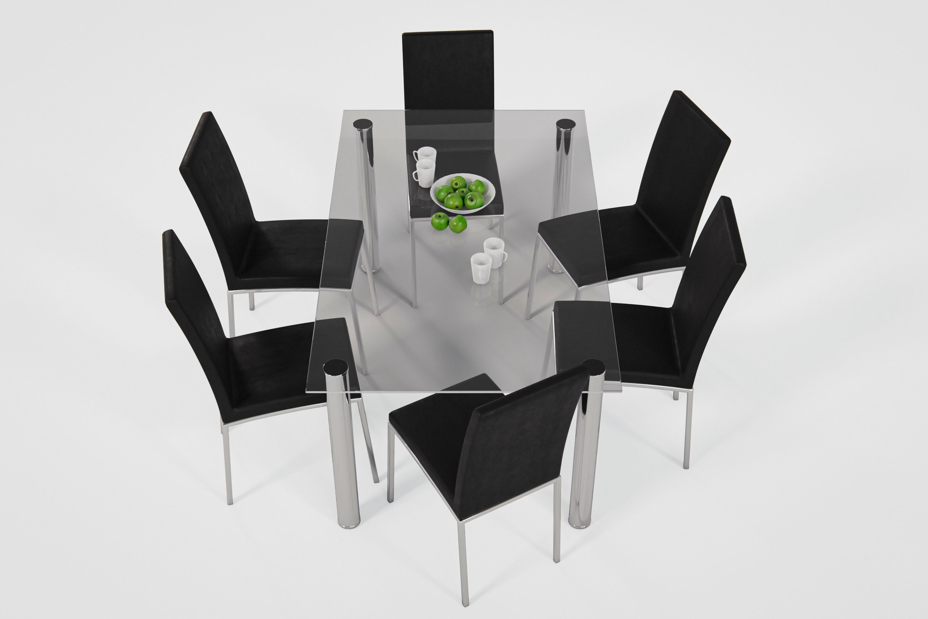 Dining Table Low-poly 3D model_14