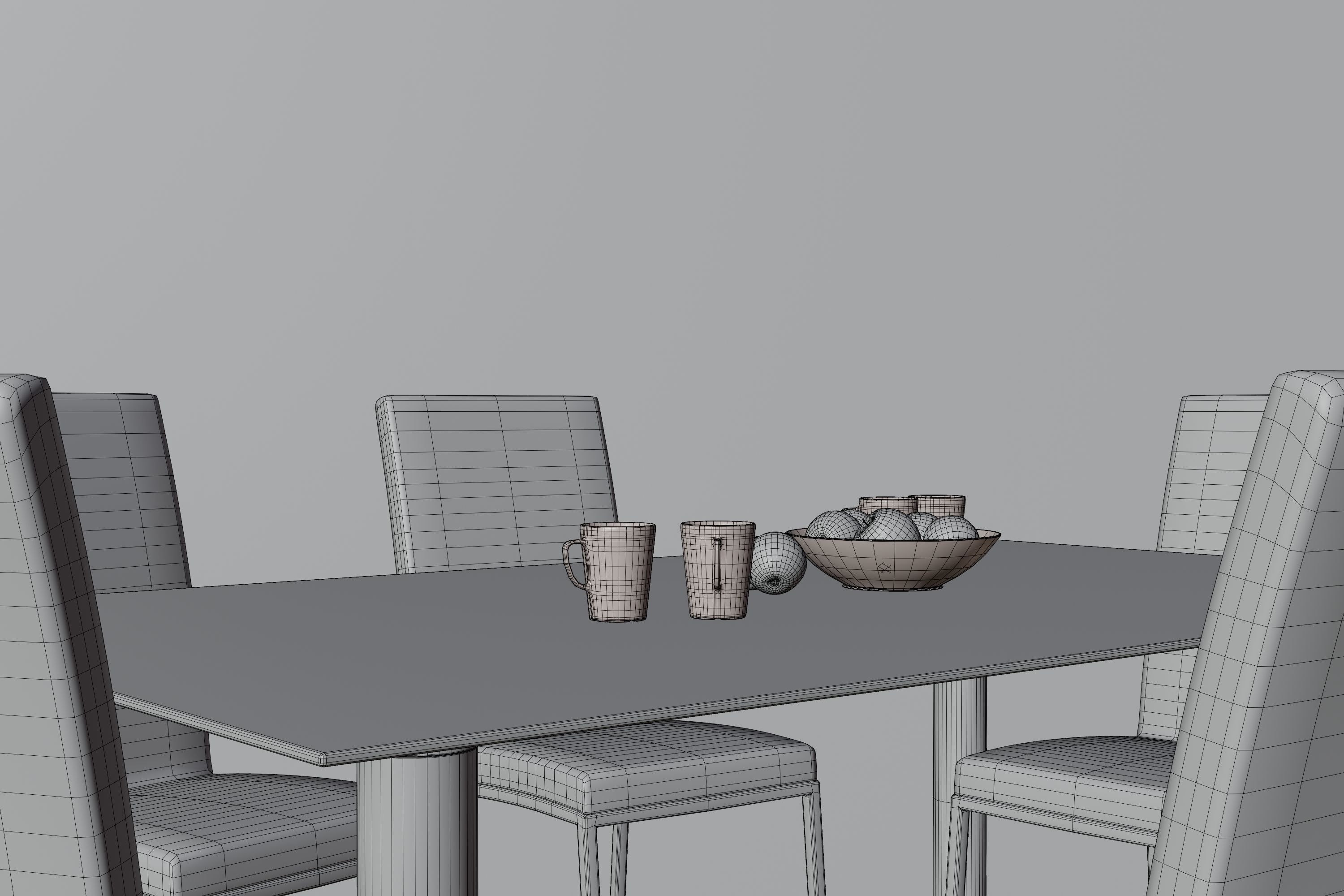 Dining Table Low-poly 3D model_13