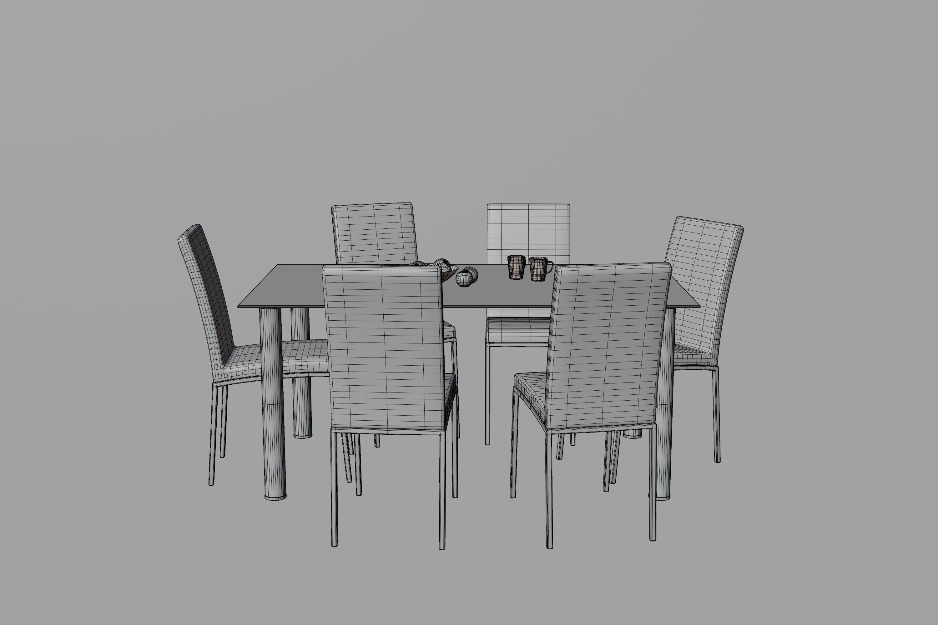 Dining Table Low-poly 3D model_1