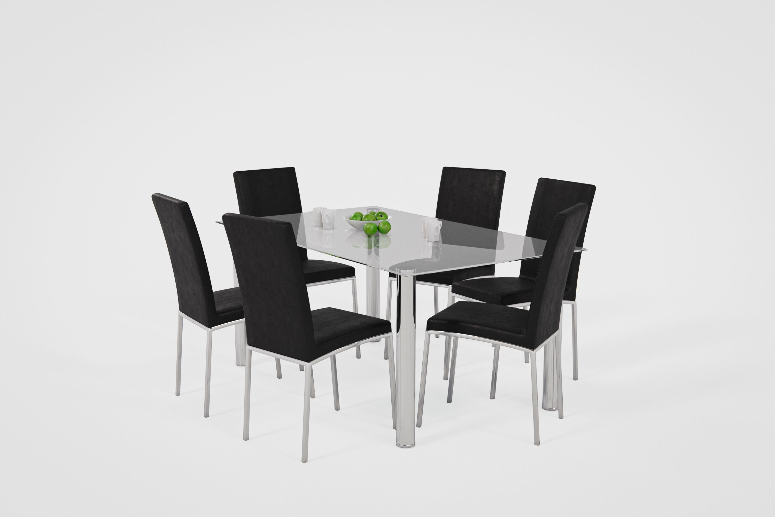 Dining Table Low-poly 3D model_6