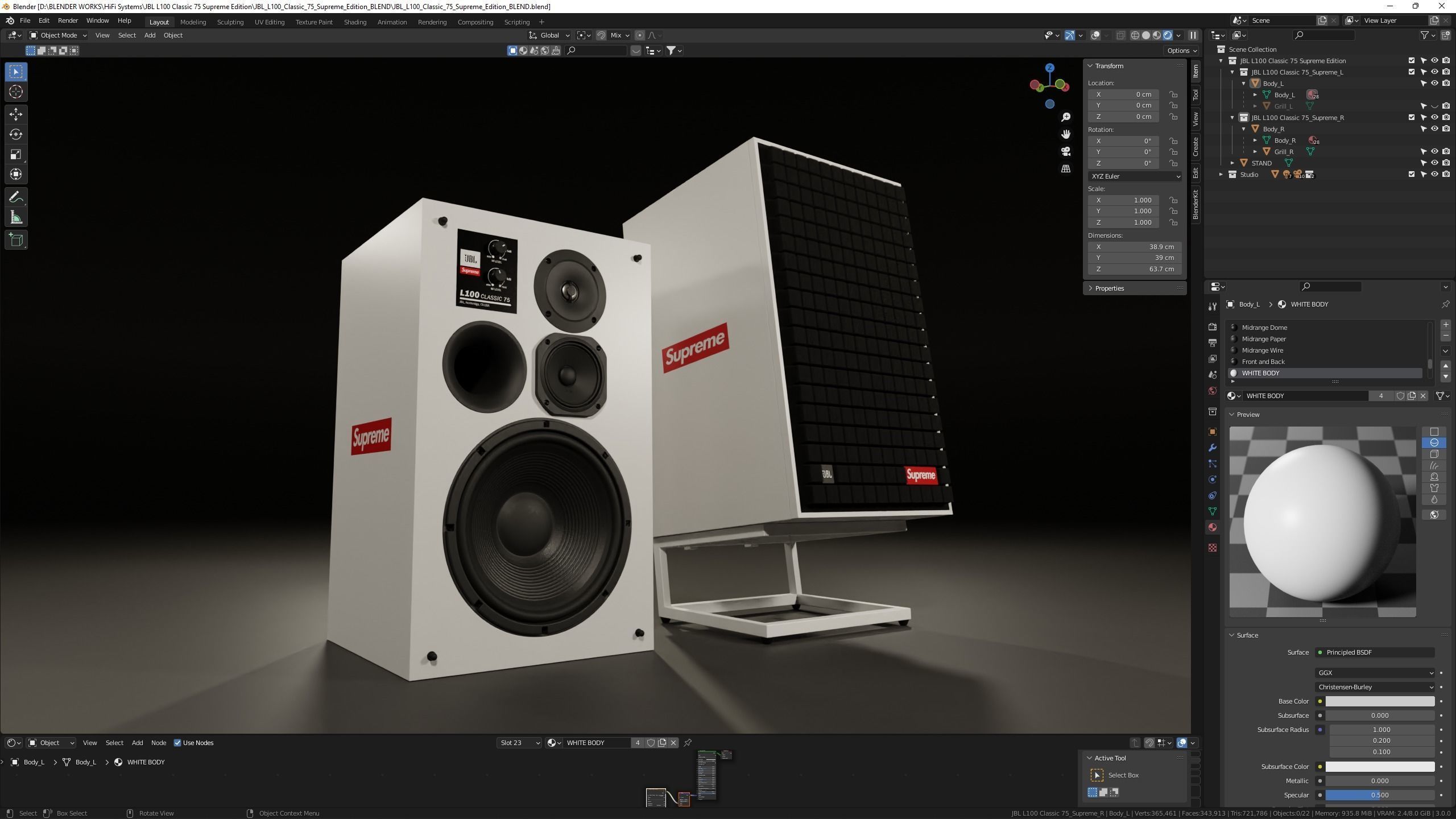 JBL L100 Classic 75 Supreme Edition 3D model_12