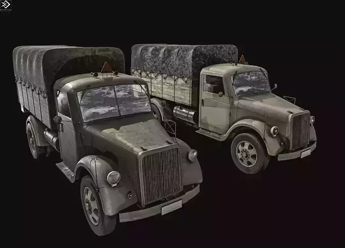 Old Transport Truck  Low-poly 3D model