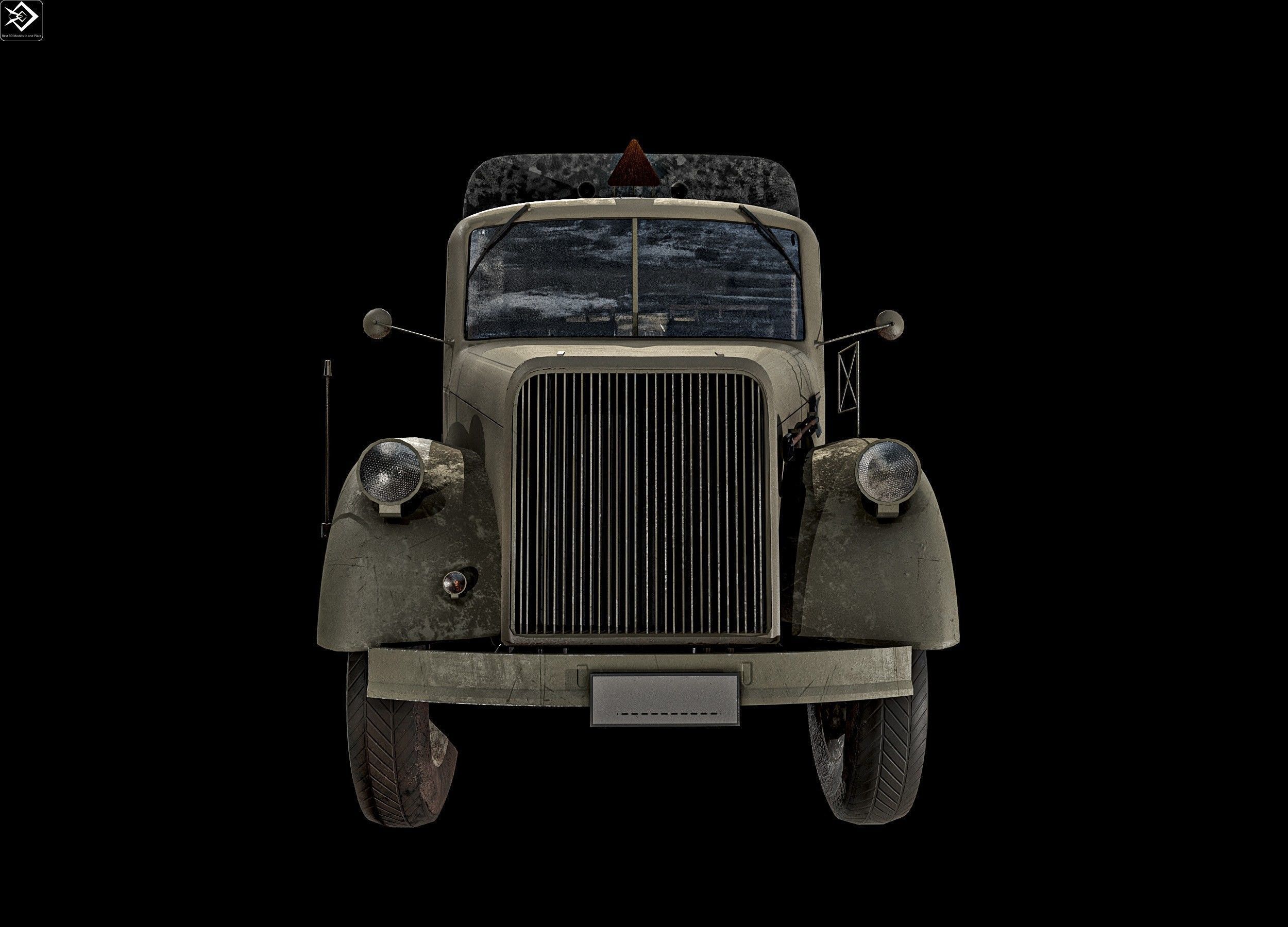 Old Transport Truck  Low-poly 3D model_9